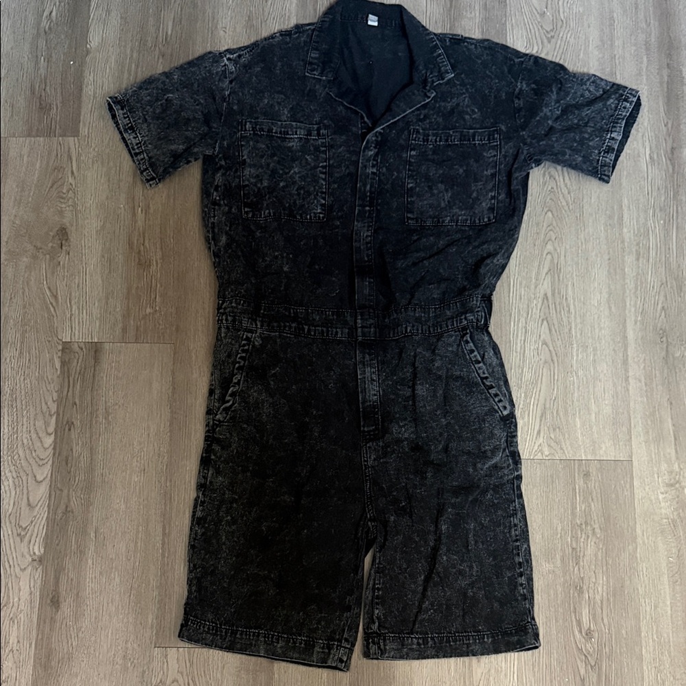 ASOS Charcoal Short-Sleeve Jumpsuit